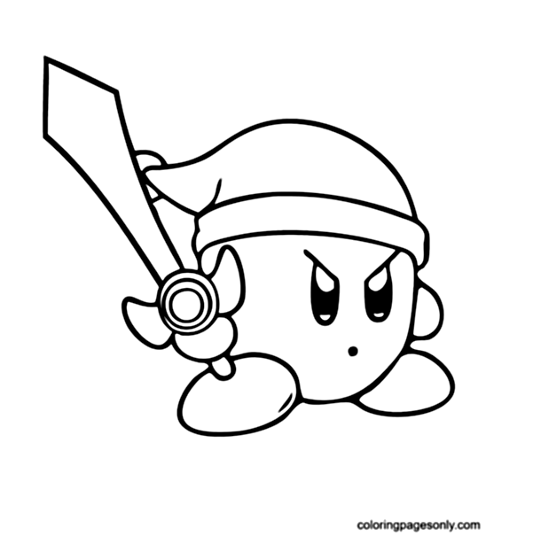 Sword Kirby Coloring Pages