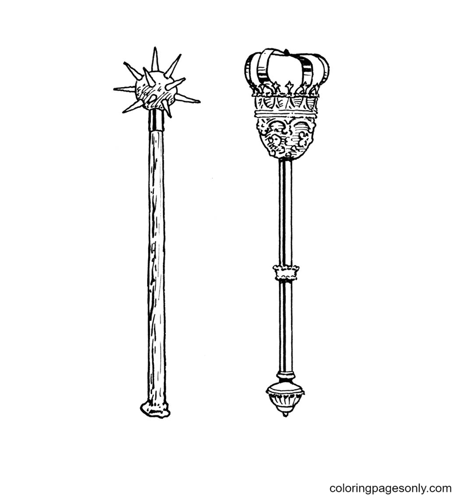 Coloriage épée et sceptre