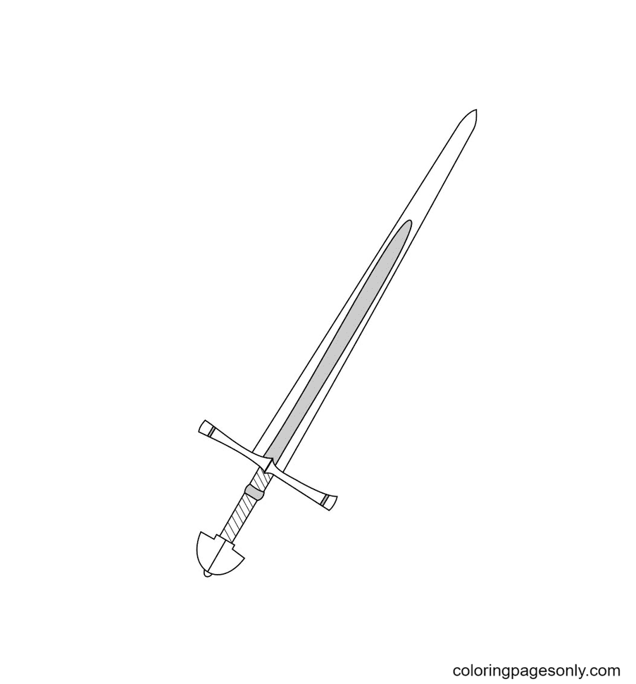 Sword to Print Coloring Page