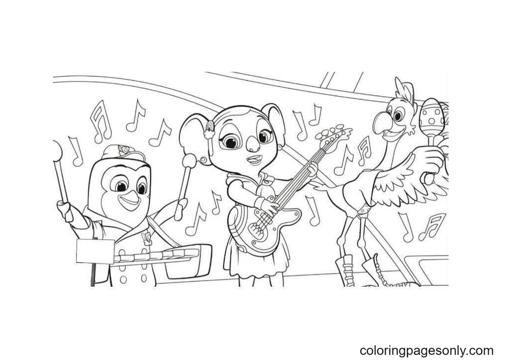 TOTS Pip KC and Freddy Coloring Pages