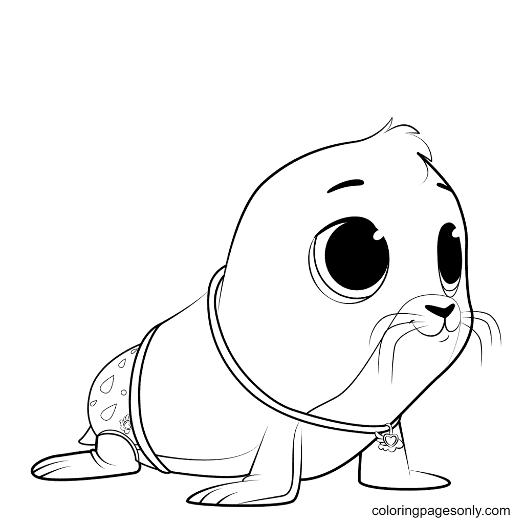 TOTS Water Seal Coloring Pages