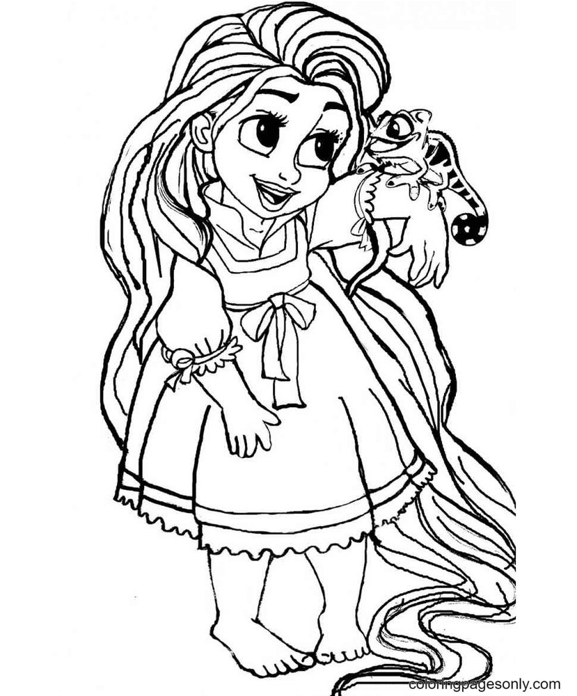 Tangled Baby Rapunzel Coloring Page