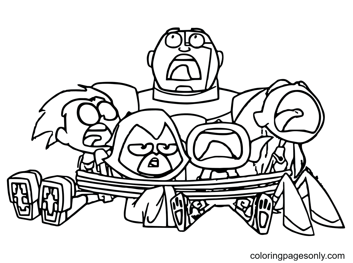 Teen Titan Is Tied Up Coloring Pages