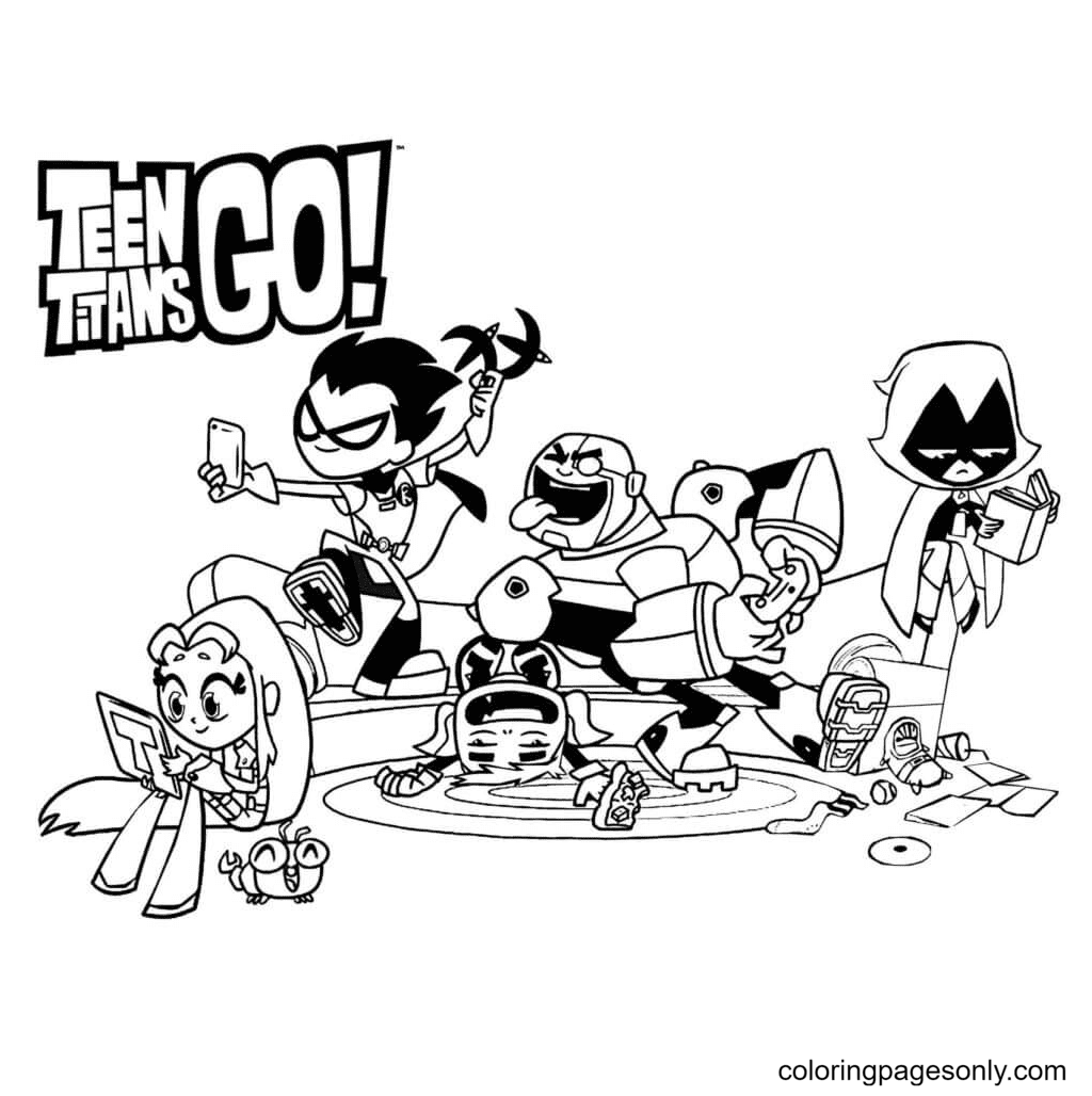 Teen Titans Cartoon Printable Coloring Pages