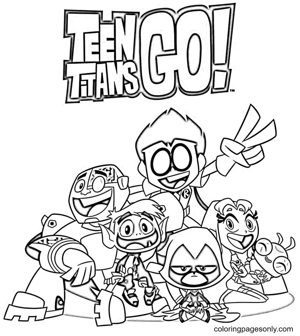 Teen Titans Go Cartoon Coloring Page