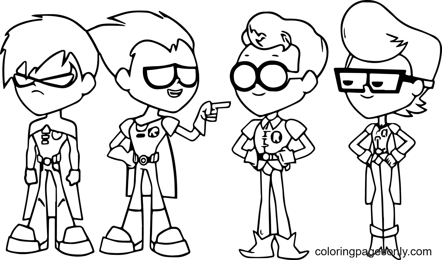 Teen Titans Go Robin Coloring Page