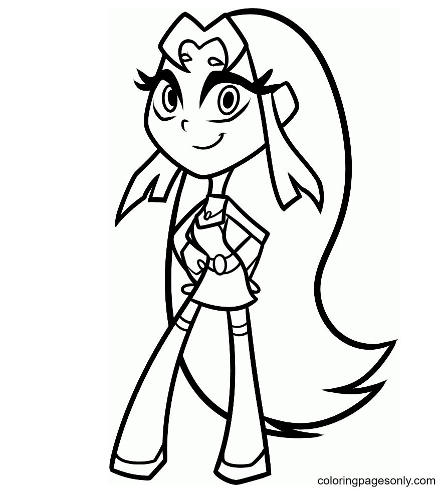 Teen Titans Go – Starfire Coloring Pages