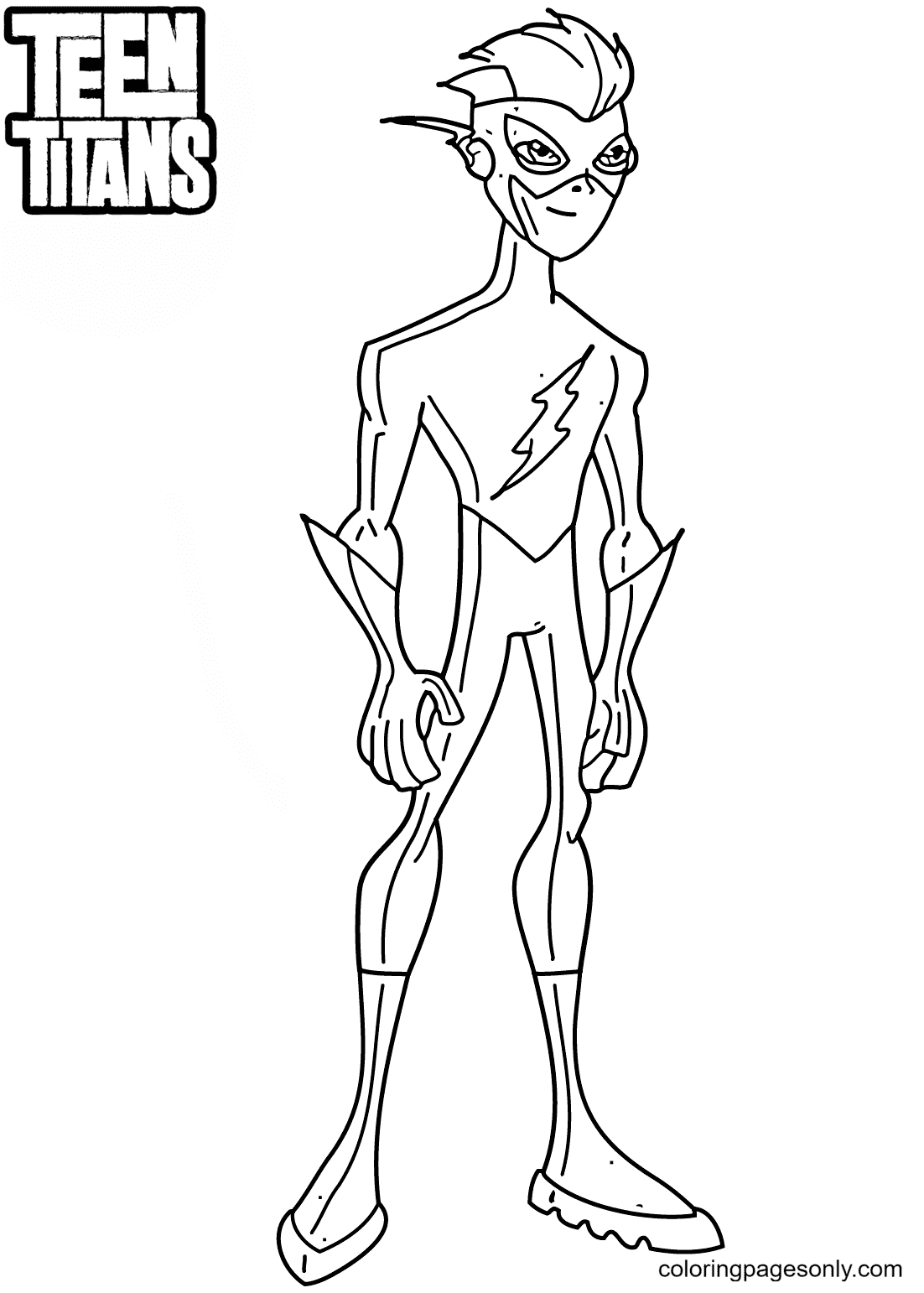 Teen Titans Kid Flash Coloring Page