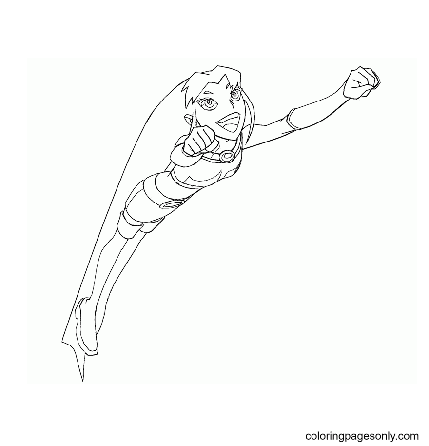 Teen Titans – Starfire Coloring Page