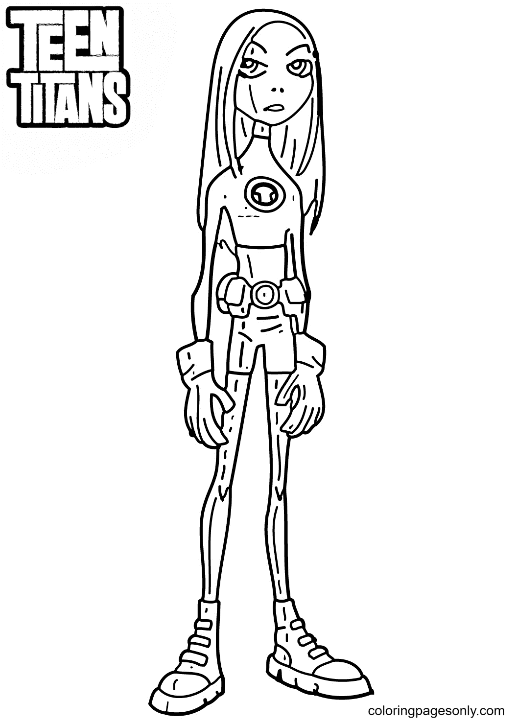 Teen Titans Terra Coloring Page