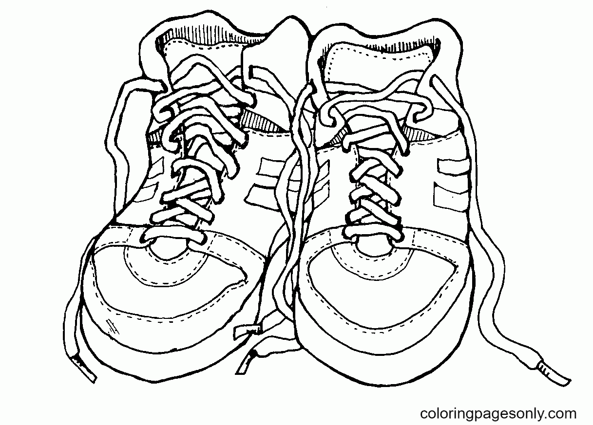 Tennis Shoe Template To Color