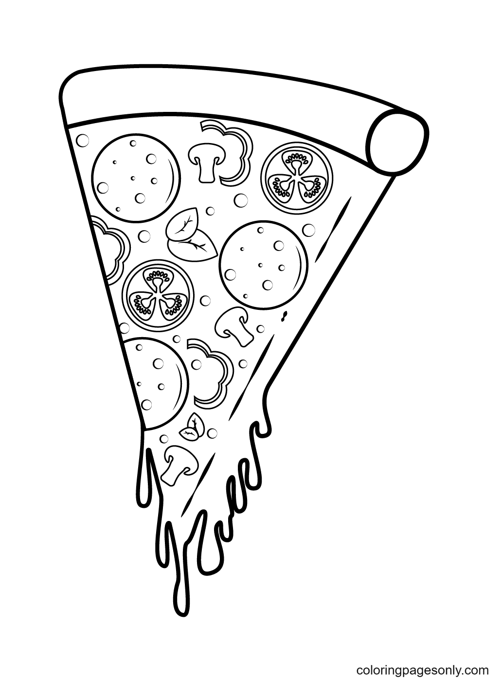 That dripping melted mozzarella cheese so mouth-watering Coloring Page