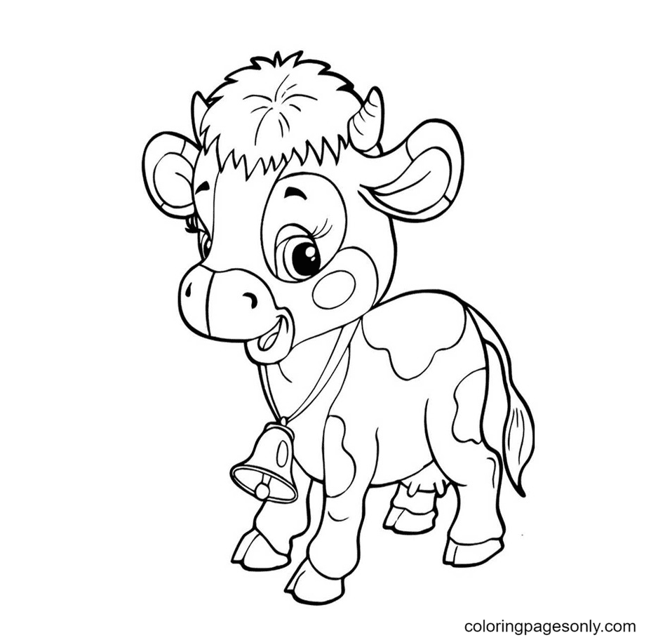 The Baby Cow Coloring Page