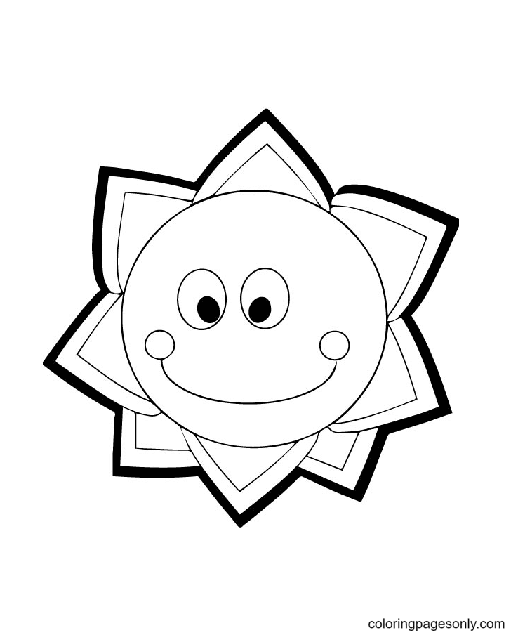 The Cute A Little Baby Sun Coloring Pages
