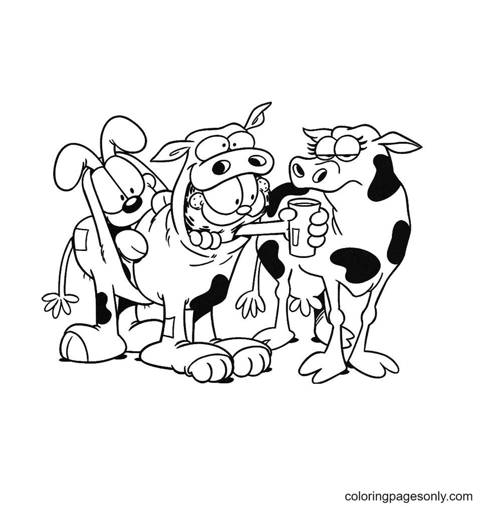 Гарфилд в костюме коровы из сериала «Корова»