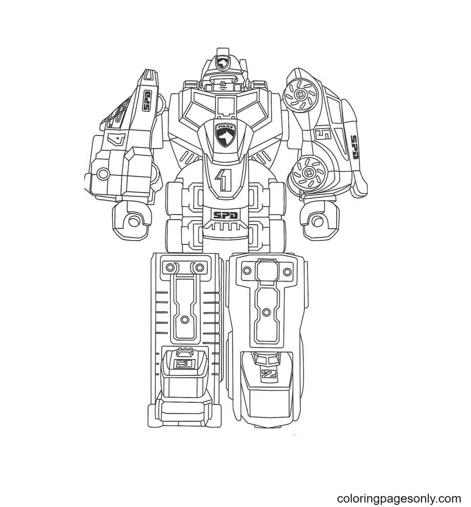The Megazord Is Standing Coloring Page