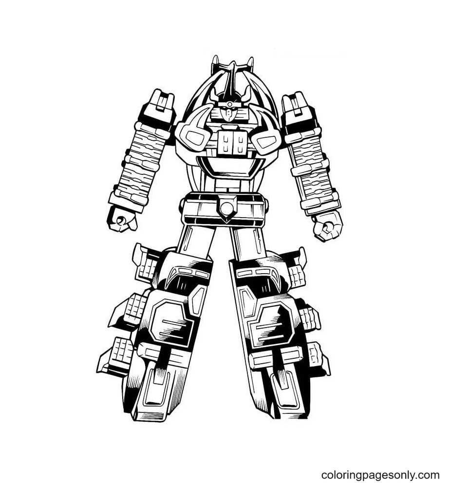 The Megazord is Ready To Fight Coloring Page