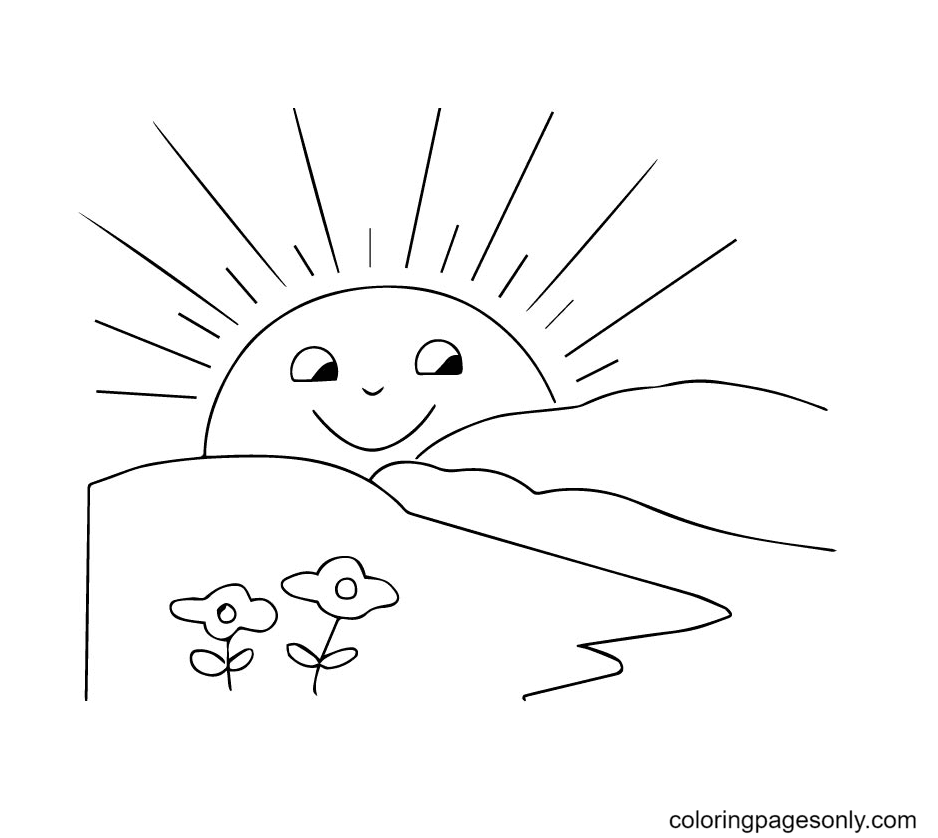The Sun And Sea Plant Coloring Page