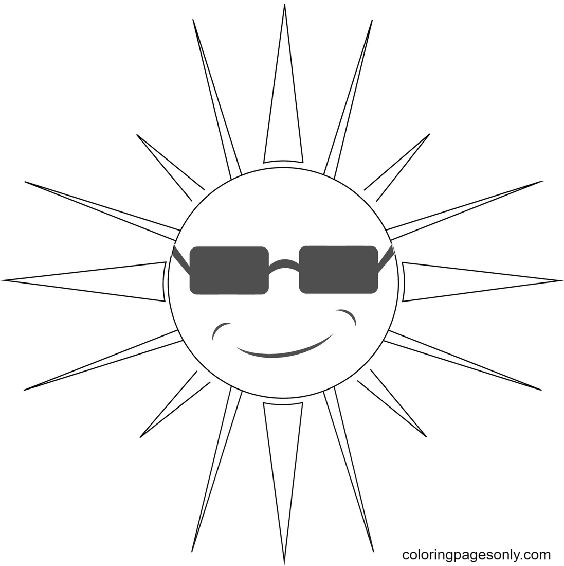 De zon met zonnebril van Sun