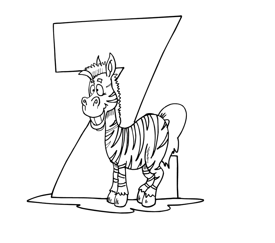 Z Is For Zebra Coloring Page Educationcom