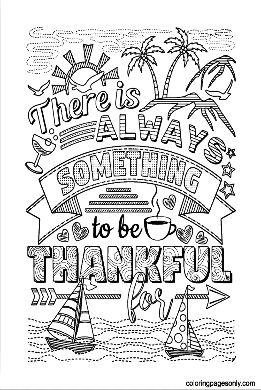 There Is Always Something To Be Thankful For Coloring Pages