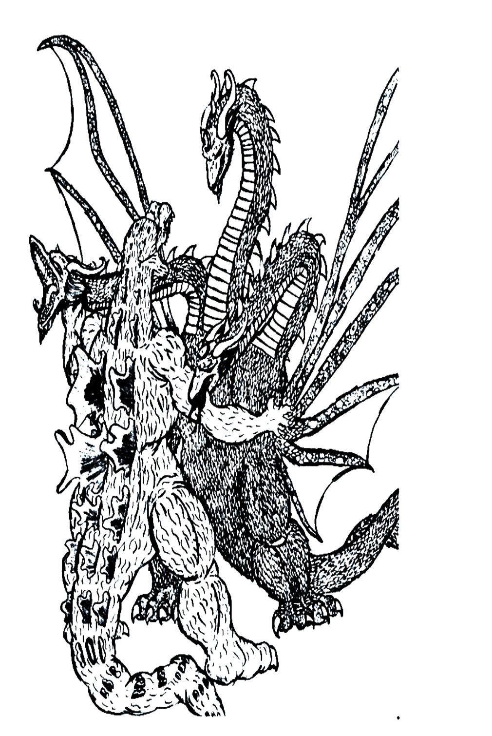 Three Headed Monster Coloring Pages