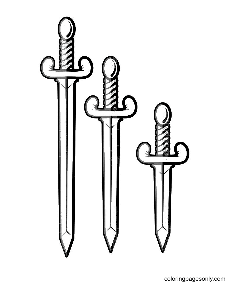 Tres espadas afiladas de Sword