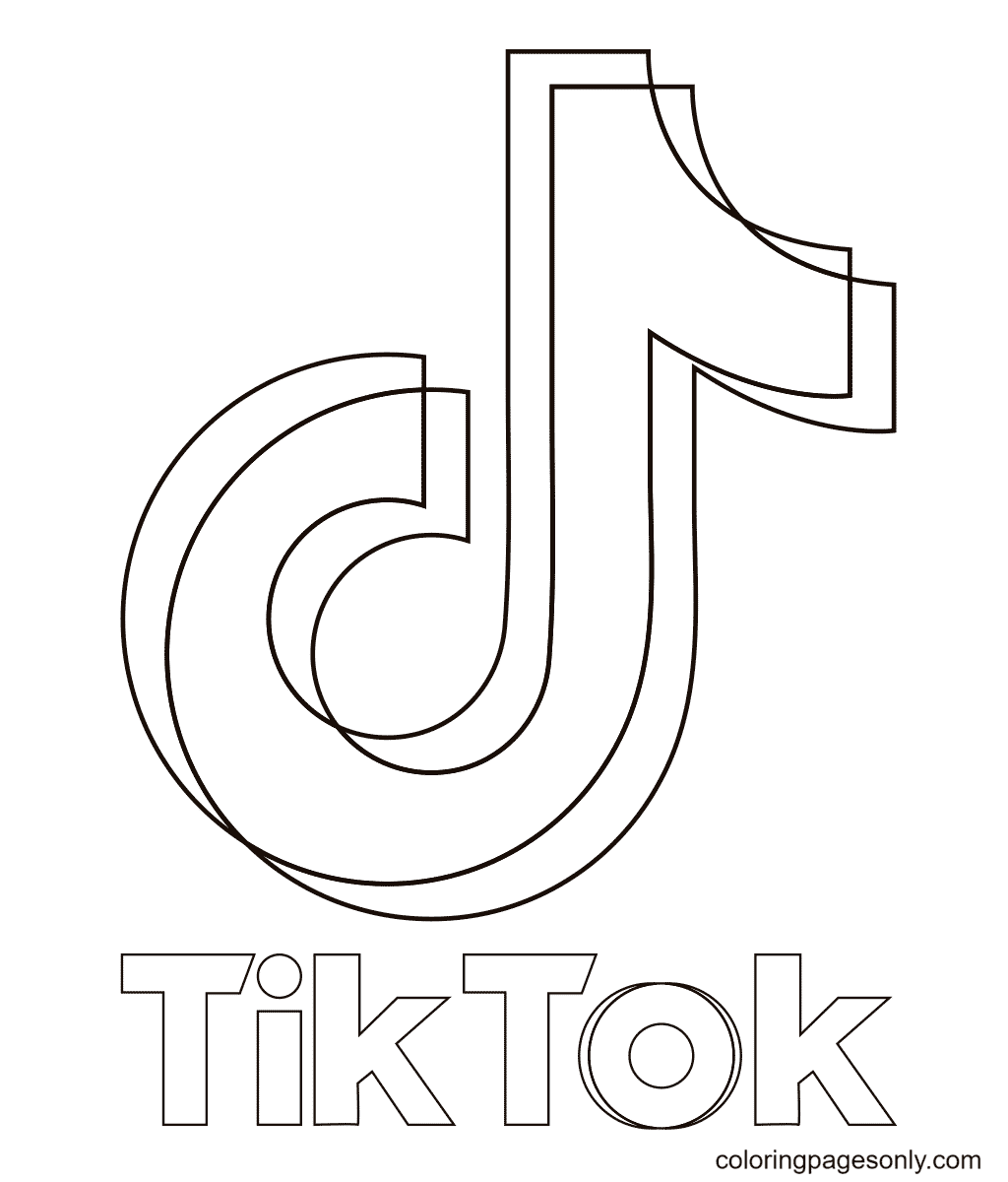 TikTok Tik Tok Logo Coloring Page - Free Printable Coloring Pages