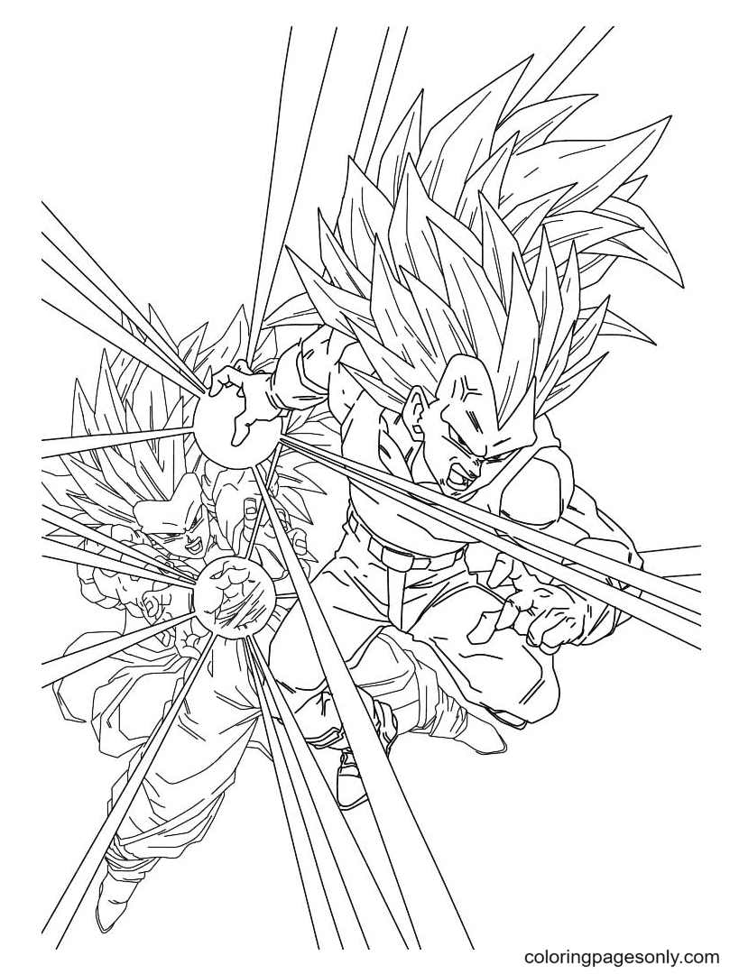 Desenhos de Son Goku e Vegeta para Colorir e Imprimir