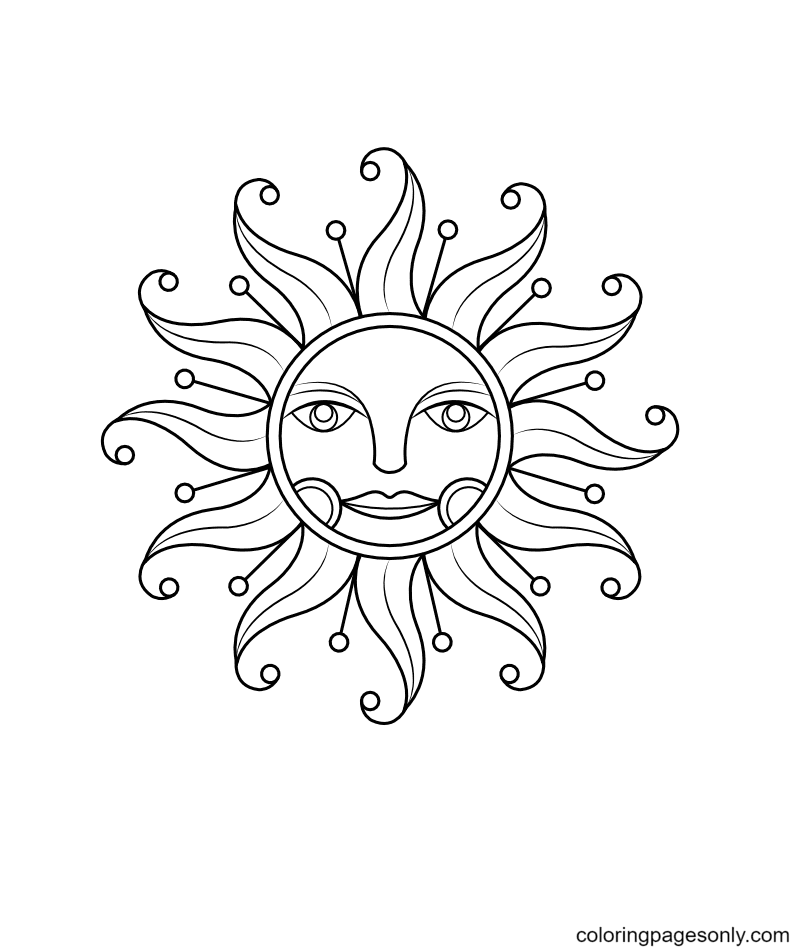 Victorian Sun Coloring Pages