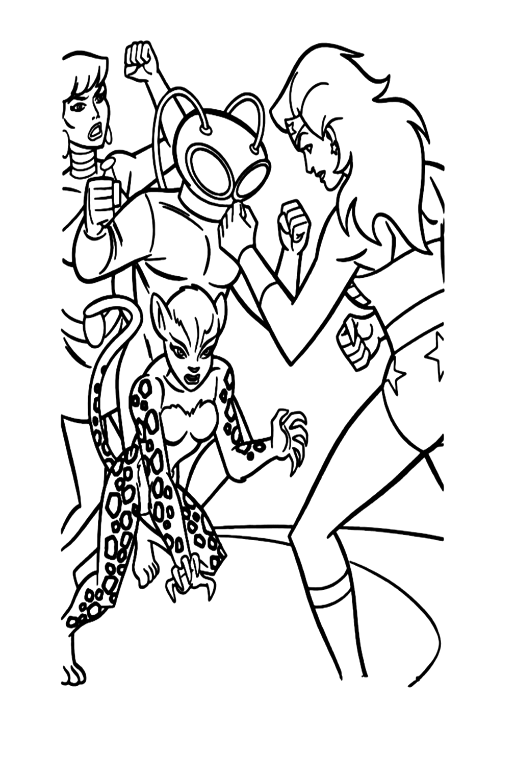 Wonder Woman And Her Nemesis Coloring Page