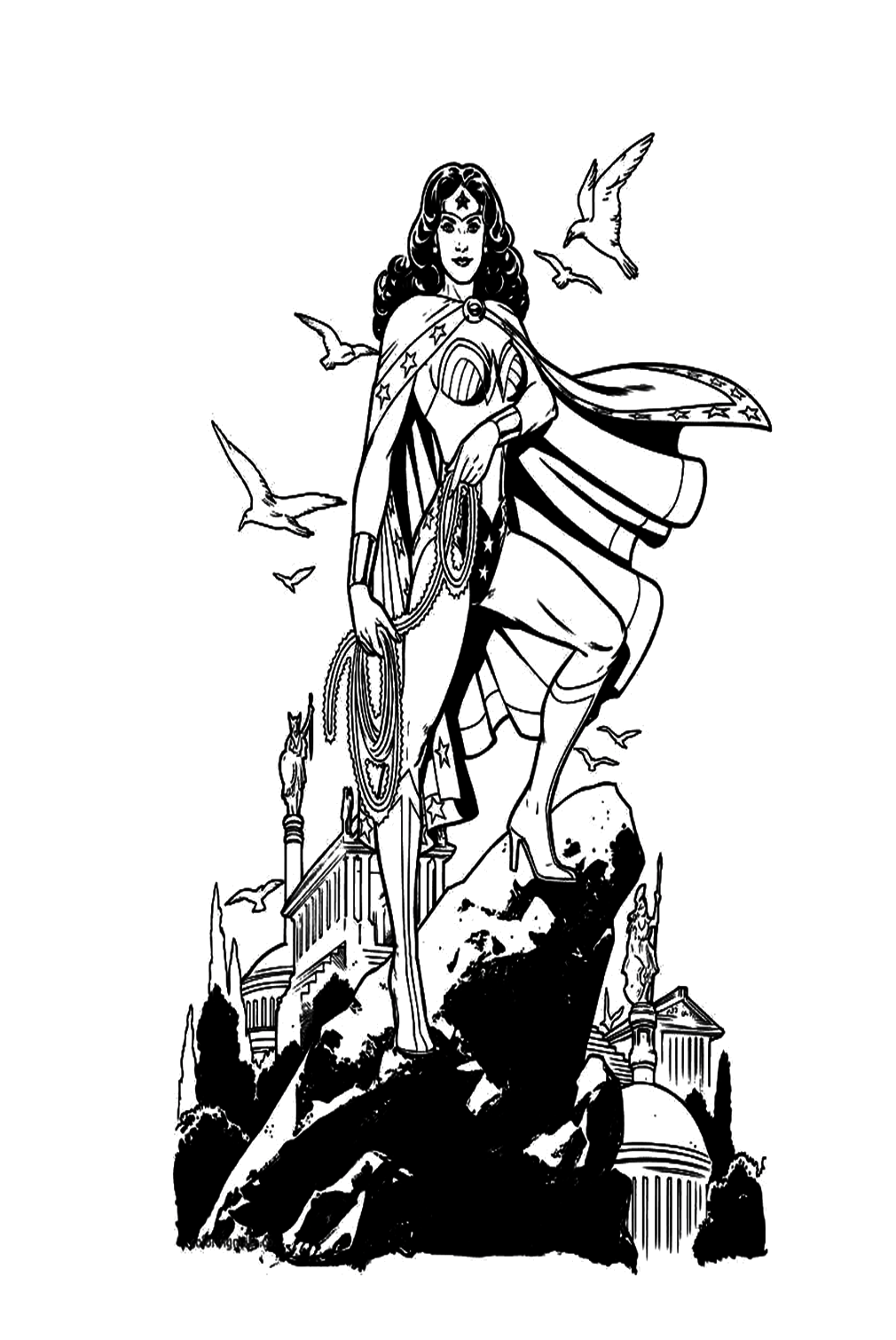 Wonder Woman As God Coloring Pages