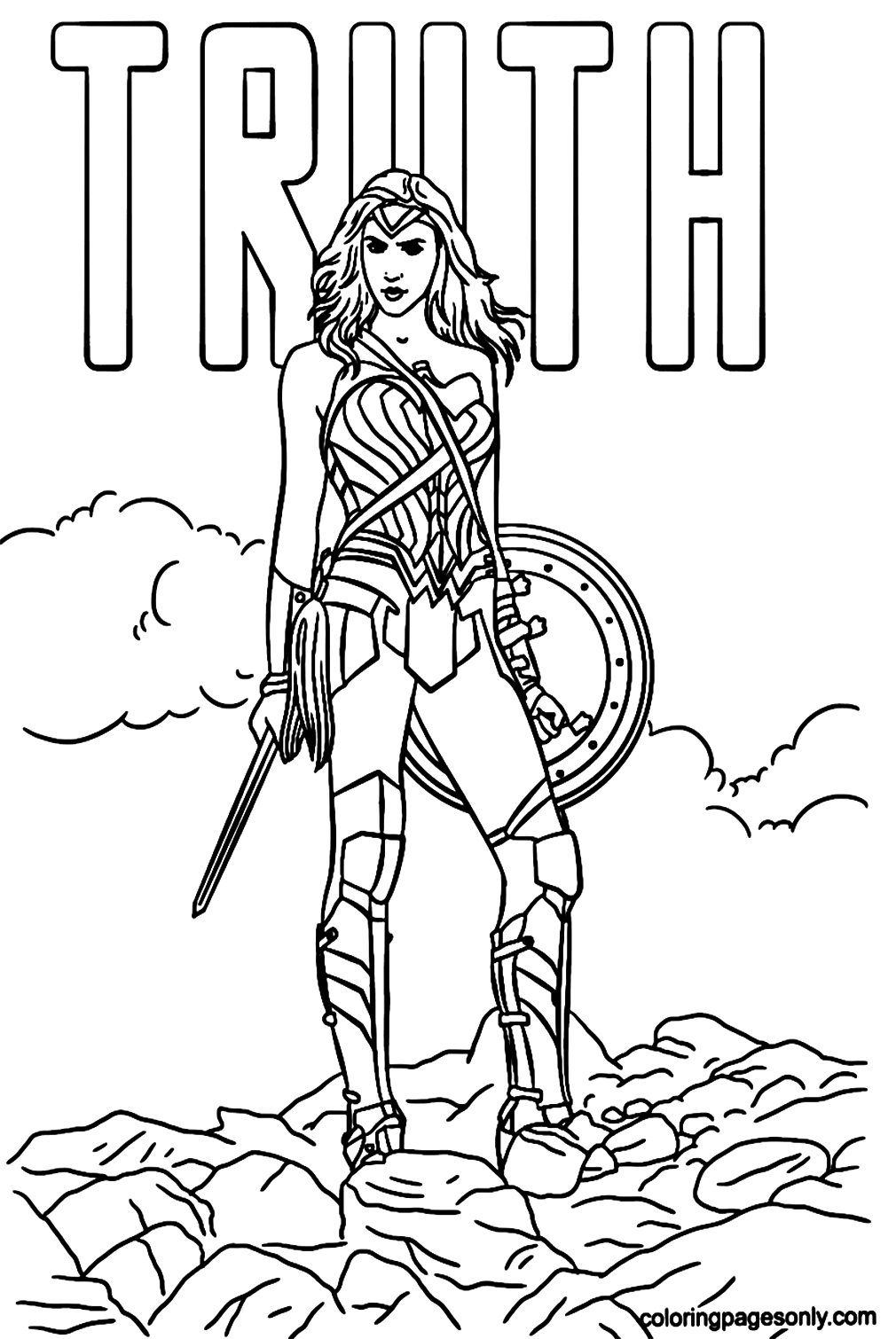 Wonder Woman Truth Coloring Pages
