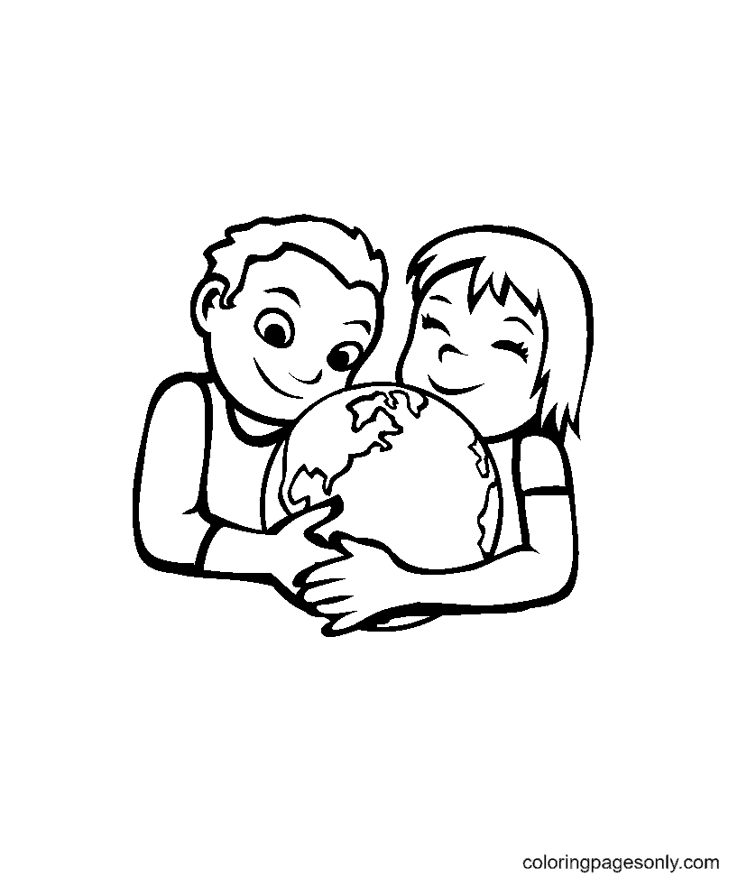 World Peace Free Coloring Page
