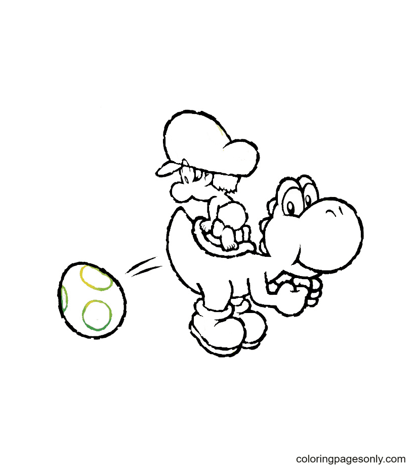 Yoshi Egg Coloring Pages