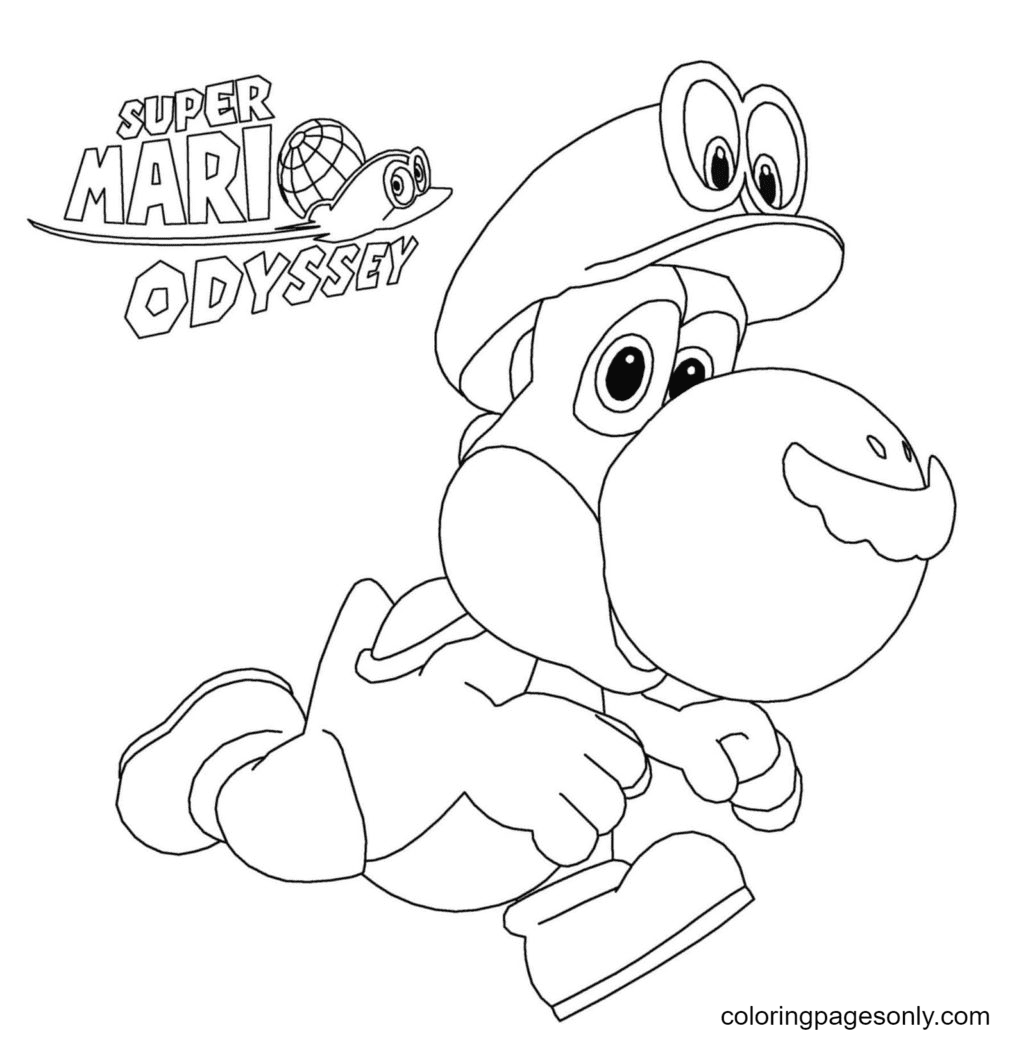 Yoshi Super Mario Odyssey Kleurplaat Gratis Kleurplaten Om Te Printen