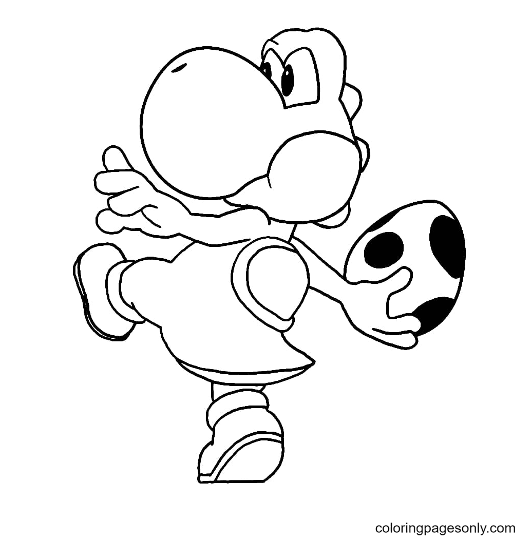 Yoshi Throw eggs correctly Coloring Pages