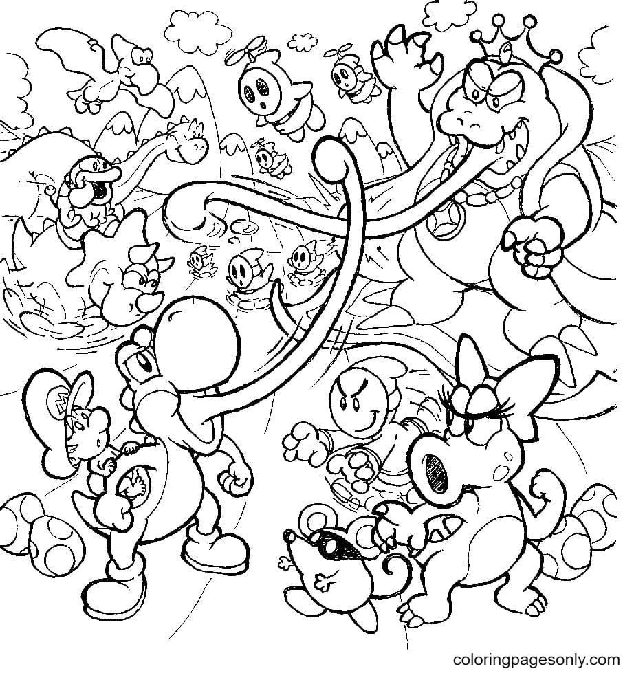 Yoshi in The Main Battle Coloring Pages