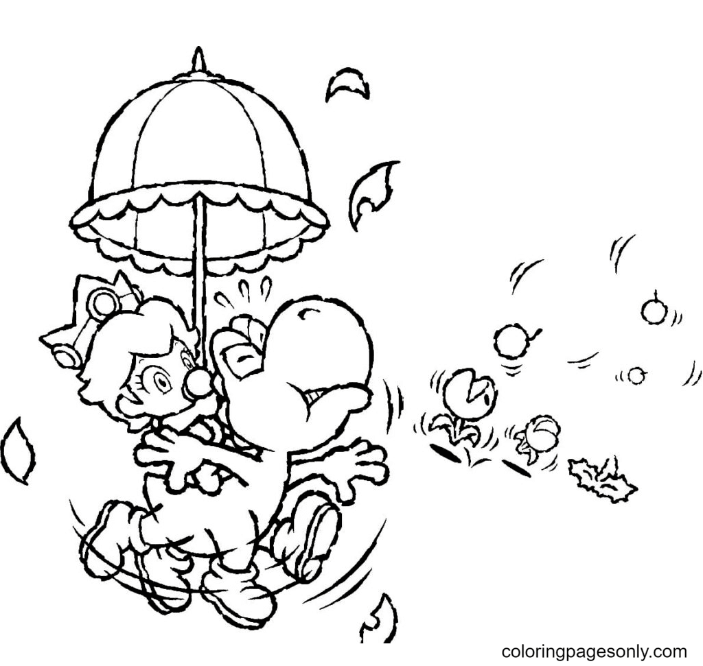Yoshi is always ready to help anyone who is in trouble Coloring Page
