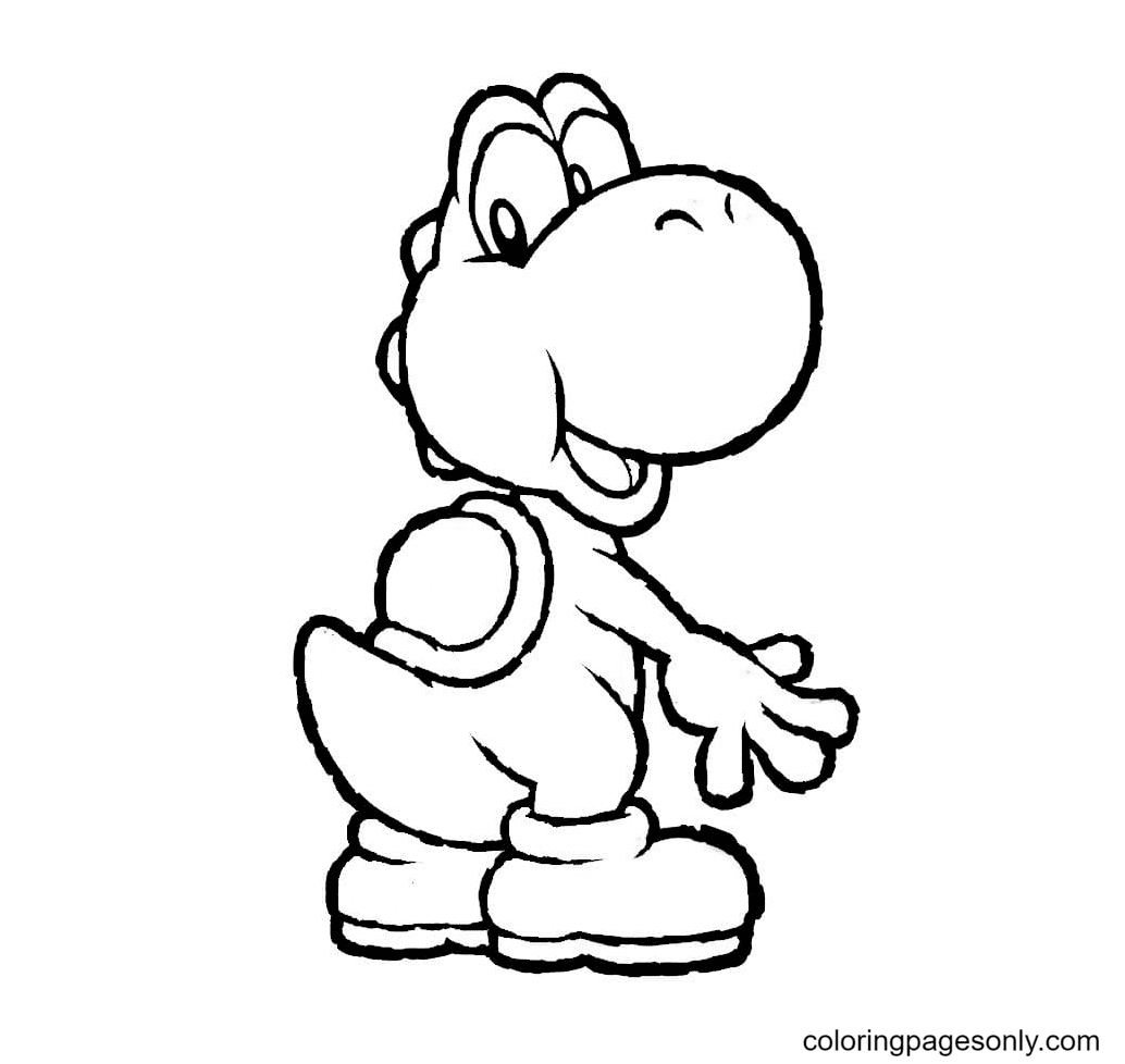 Yoshi is looking for Mario Coloring Page