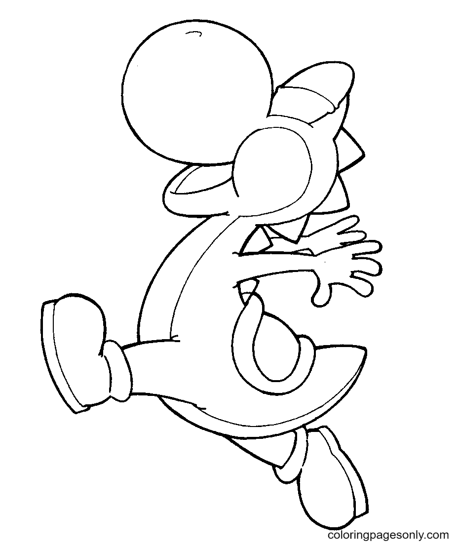 Yoshi laughs happily Coloring Page