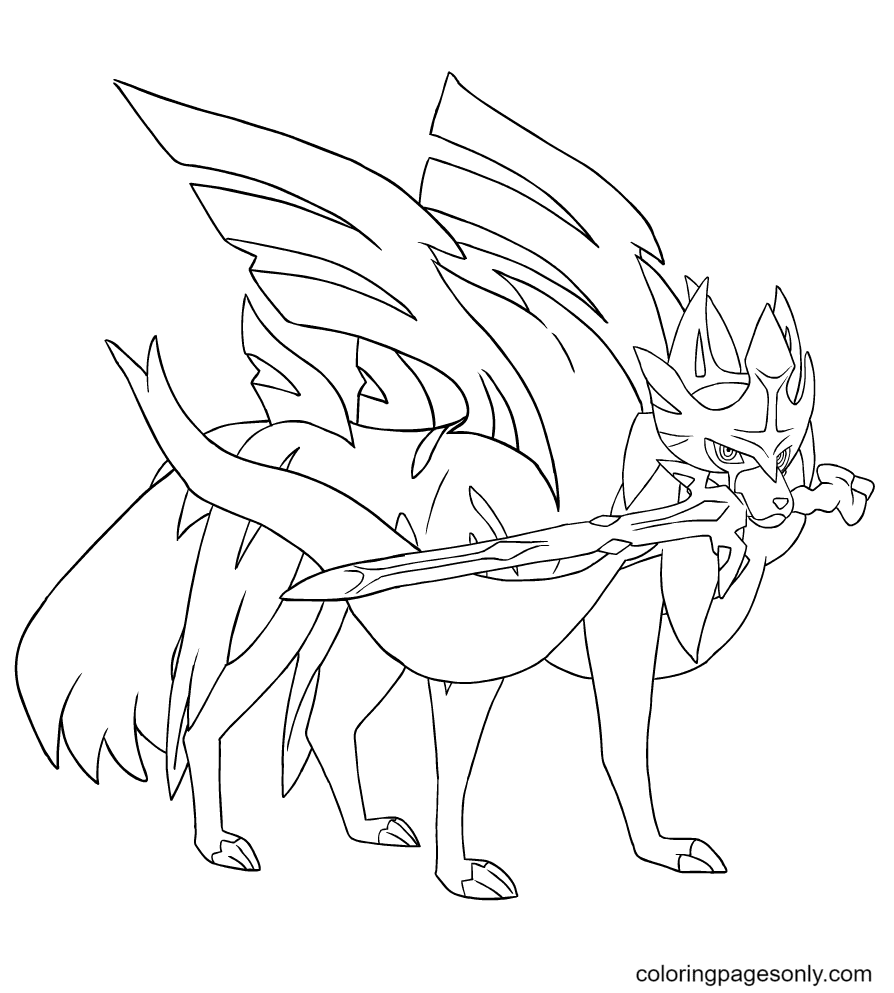 zamazenta coloring pages for kids pokemon