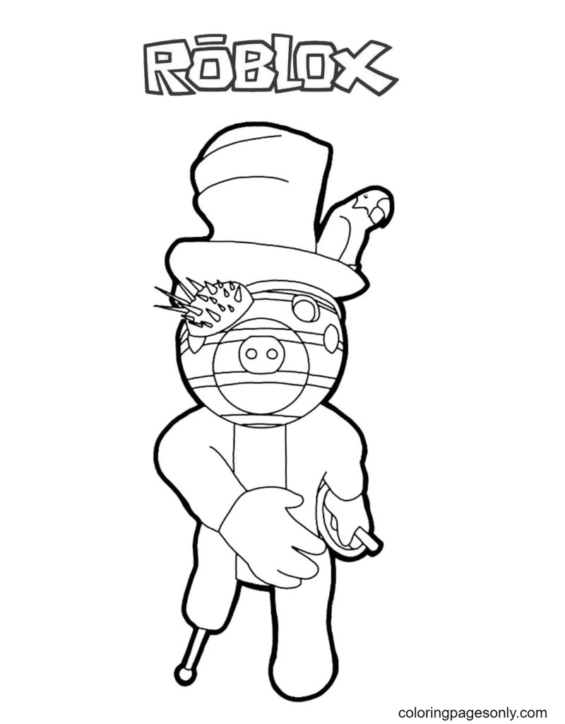 Clowny Piggy Roblox Coloring Page - Free Printable Coloring Pages