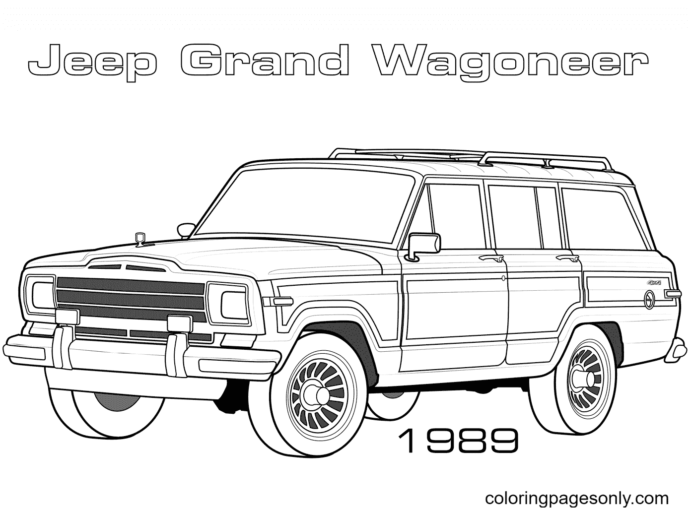 1989 Jeep Grand Wagoneer Página Para Colorear