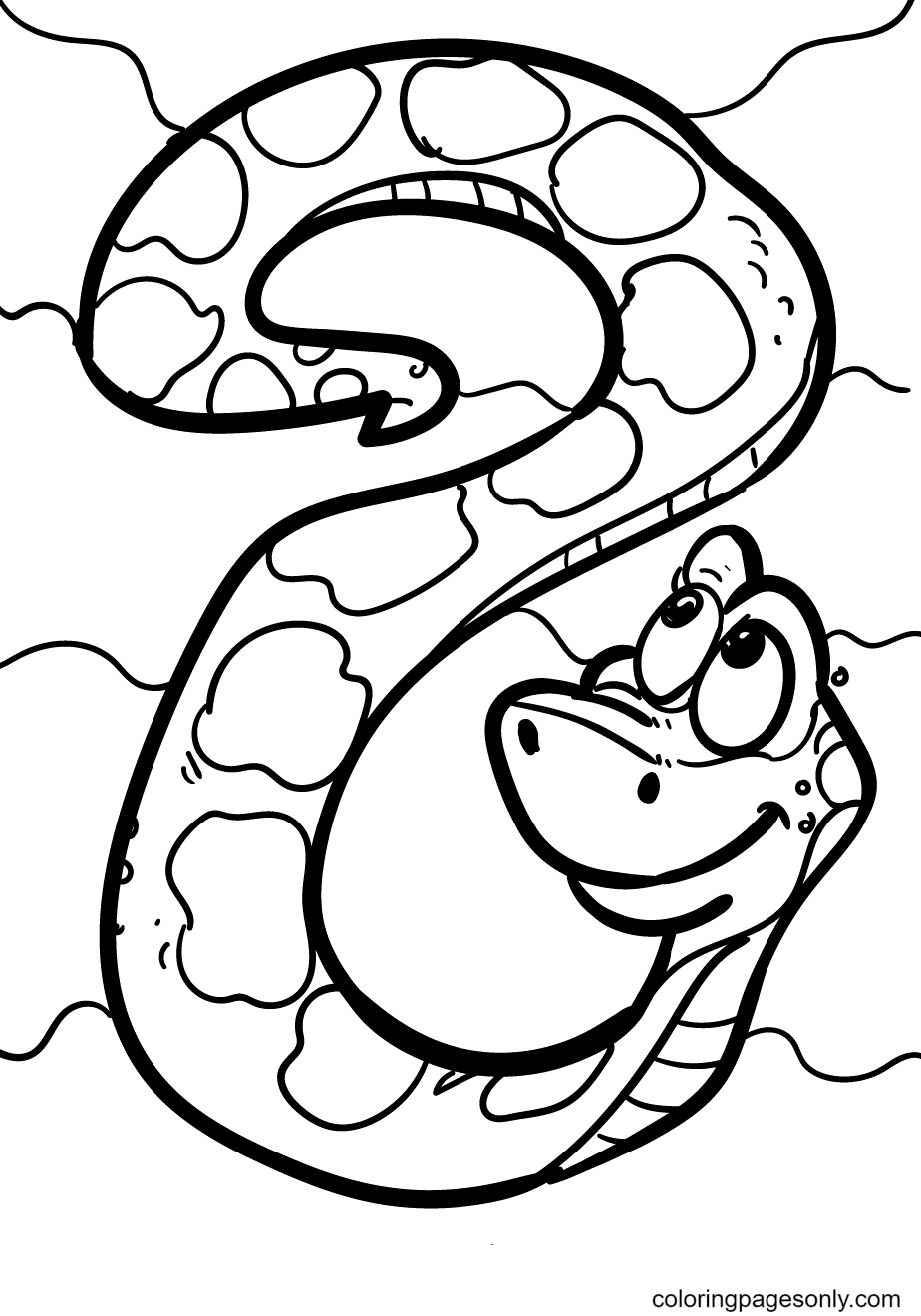A Friendly Snake Coloring Page