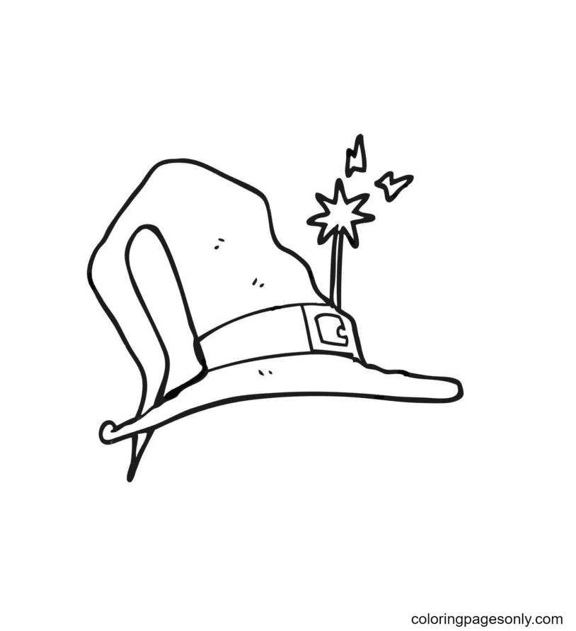 قبعة الساحرة مع النجم المتلألئ من قبعة الساحرة