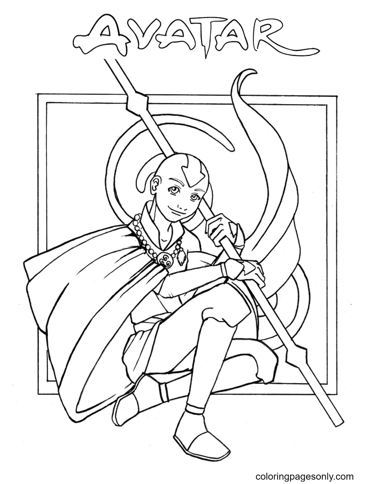 Aang Avatar Coloring Page