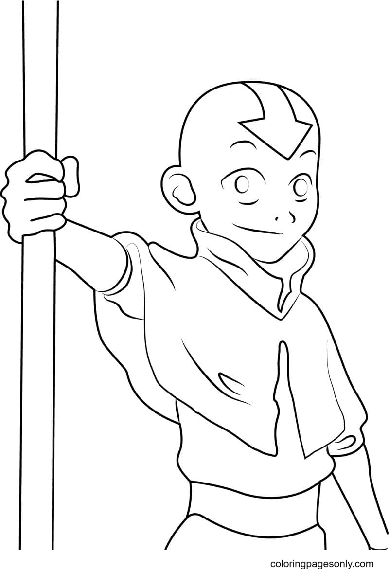 Aang Handsome Coloring Page