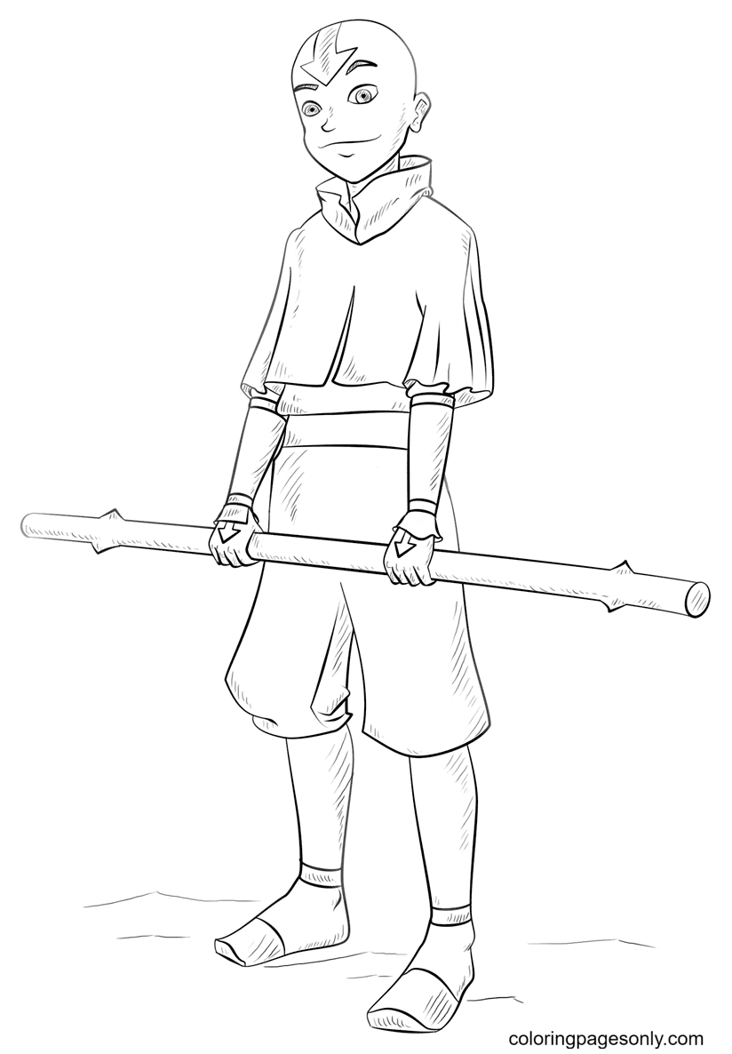 Aang from Avatar the Last Airbender Coloring Pages