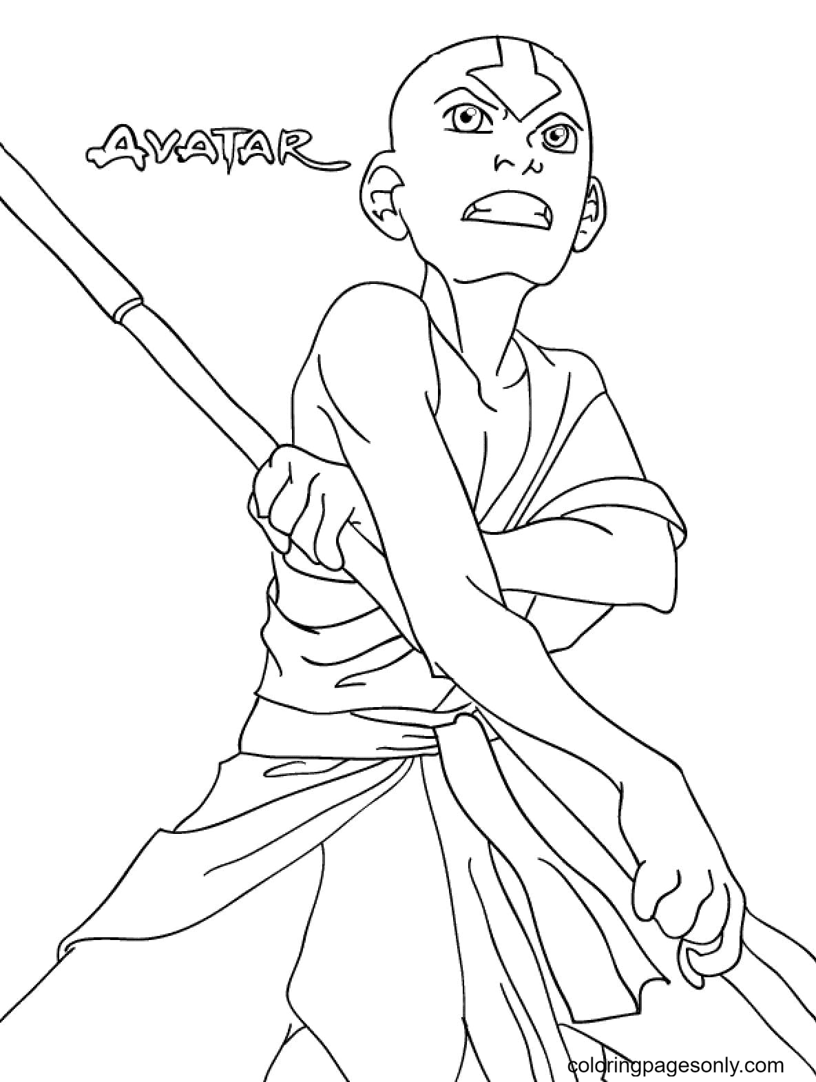 Aang from Avatar Coloring Page